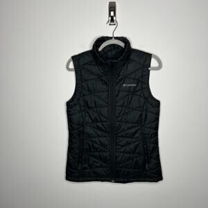 Columbia Omni Heat Vest Womens Medium Black Quilted Insulated Sleeveless Jacket